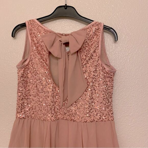 WEISSMAN Dance Costume lyrical pink sequin bow dress No Angel 9796 child XLC - Picture 4 of 11